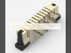 1.0mm Pitch Right Angle DIP Termination Connecteur FPC avec verrouillage H=2.5mm 05A 50V Réceptacle FPC